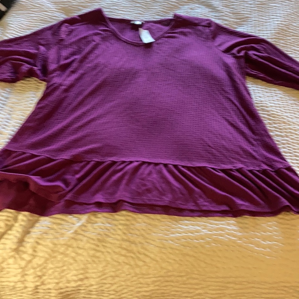 Long sleeve big girls purple shirt lightweight